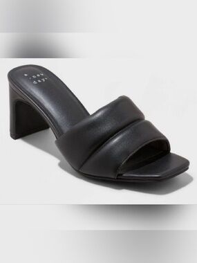 a new day Black Padded Slide Heels